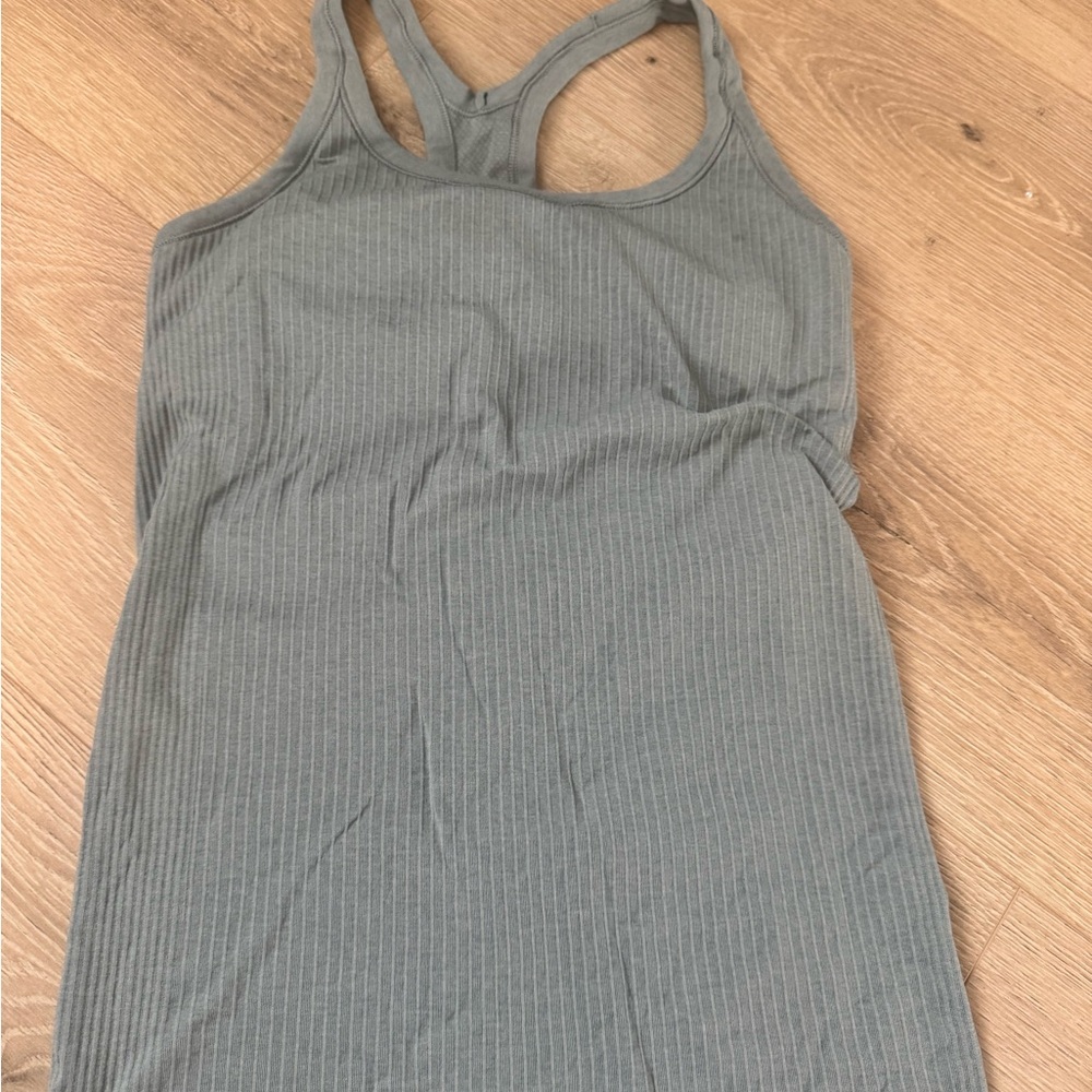 Women's Olive Green Ribbed Tank Top
